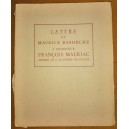 Lettre de Maurice Bardèche à François Mauriac