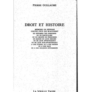 Pierre Guillaume : Droit et Histoire