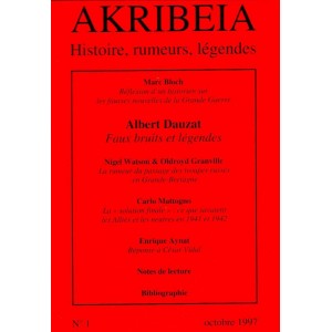 Revue Akribeia n°1, octobre 1997