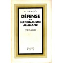 F. Sieburg : Défense du Nationalisme allemand